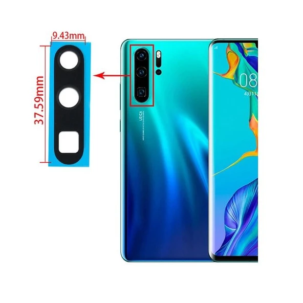 Tkgz - P30 PRO Arka Kamera Camı Lens Yapışkanlı ürün görseli 1