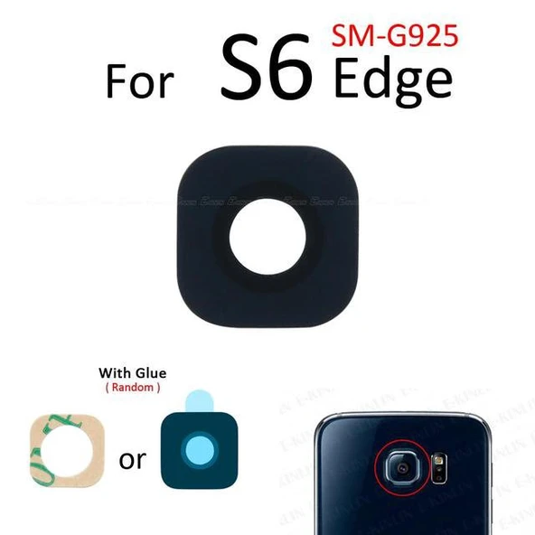 Samsung Galaxy S6 EDGE Arka Kamera Camı Lens Yapışkanlı ürün görseli 1