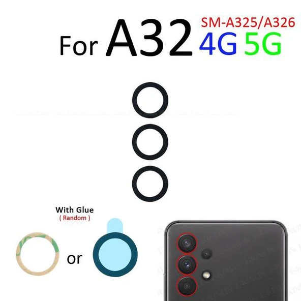 Samsung Galaxy A32 Arka Kamera Camı Lens Yapışkanlı ürün görseli 1