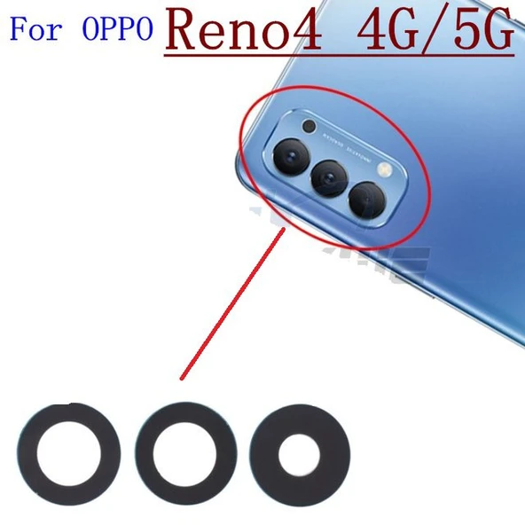 Tkgz Oppo Reno 4 Arka Kamera Camı Lens Yapışkanlı ürün görseli 1