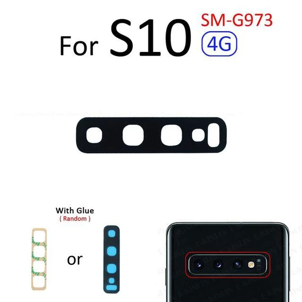 Samsung Galaxy S10 Arka Kamera Camı Lens Yapışkanlı ürün görseli 1