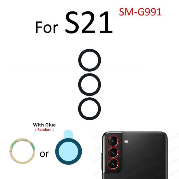 Samsung Galaxy S21 Arka Kamera Camı Lens Yapışkanlı ürün görseli 1