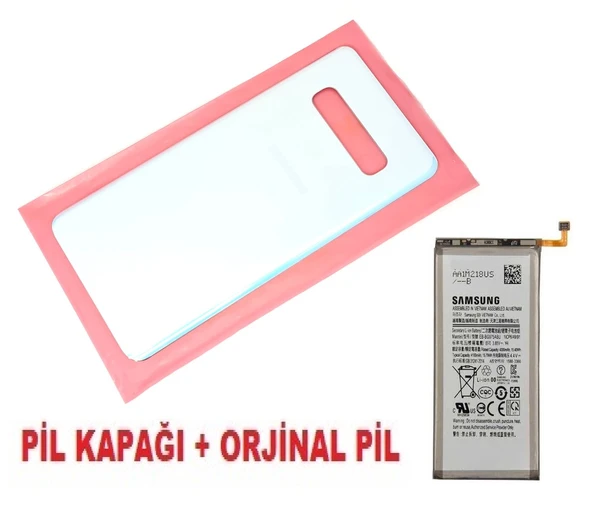 Samsung Galaxy S10 PLUS Arka Pil Batarya Kapağı + PİL (CAM) BEYAZ ürün görseli 1