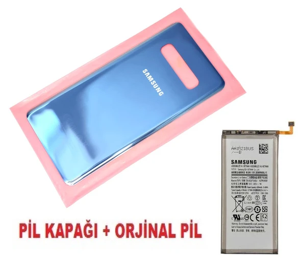 Samsung Galaxy S10 PLUS Arka Pil Batarya Kapağı + PİL (CAM) MAVİ ürün görseli 1