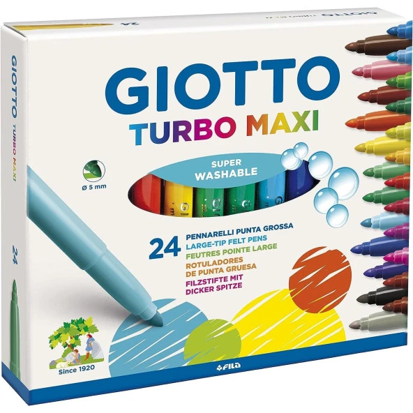 Giotto Keçeli Boya Kalemi Turbo Maxi 24 Renk Keçeli Boya Kalemi ürün görseli 1