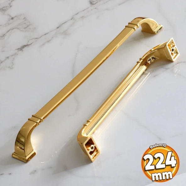 Roma 224 mm Gold Altın Kulp Metal Mobilya Mutfak Çekmece Dolap Kapak Dolabı Kulpları Kulbu Kulpu ürün görseli 1