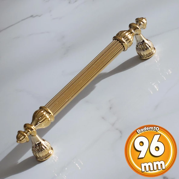 Şah 96 mm Gold Altın Kulp Metal Mobilya Dolap Çekmece Kapak Mutfak Kulpları Kulbu Dolabı Kulpu ürün görseli 1