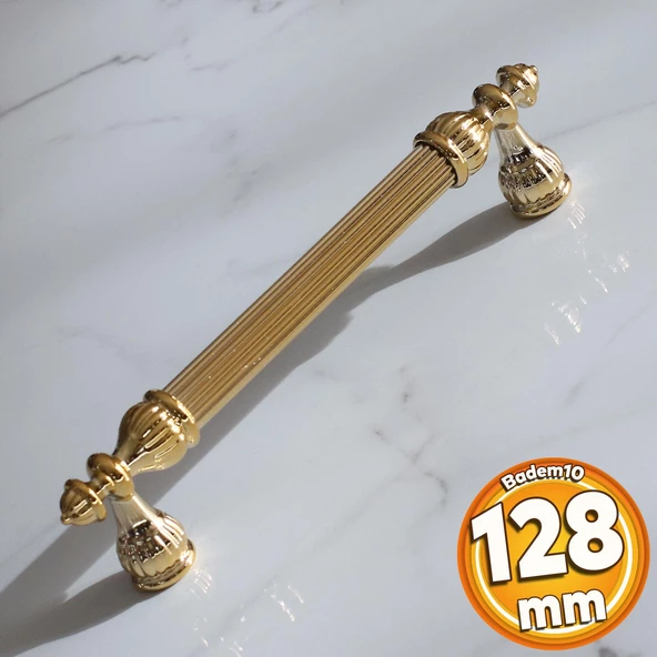 Şah 128 mm Gold Altın Kulp Metal Mobilya Çekmece Dolap Kapak Mutfak Kulbu Kulpları Dolabı Kulpu ürün görseli 1