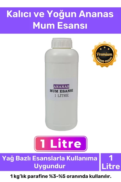 Özel Üretim Kalıcı Yoğun Kaliteli Yağ Bazlı Tüm Ürünlerle Kullanıma Uygun Ananas Mum Esansı 1 LT ürün görseli 1