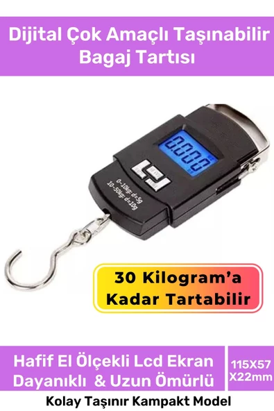 Deluxe Lcd Ekran Seyahat Bavul Ağırlık Tartı Dijital Çok Amaçlı Taşınabilir Bagaj Tartısı Max 30 Kg ürün görseli 1
