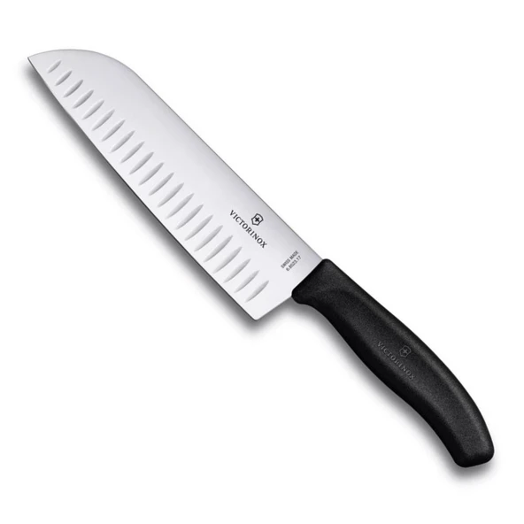Victorinox SwissClassic 17cm Santoku Bıçağı Oluklu 6.8523.17B Siyah ürün görseli 1