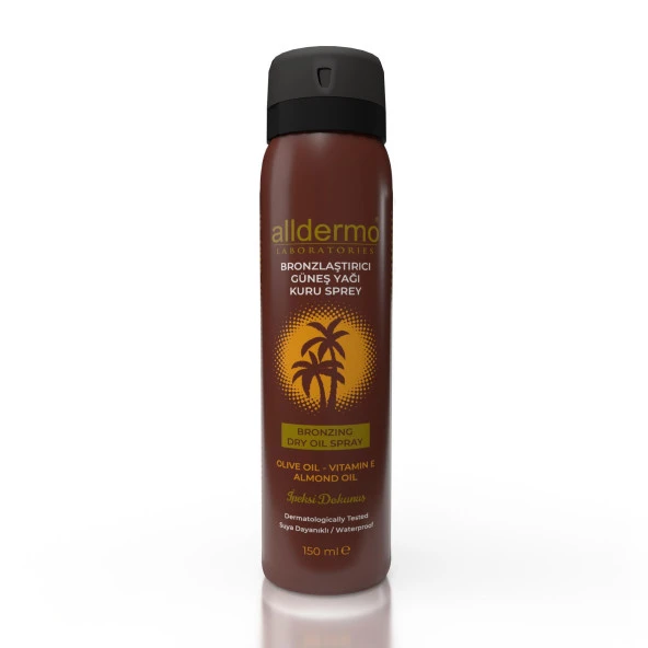 Alldermo Bronzlaştırıcı Güneş Yağı Kuru Sprey 150 ml ürün görseli 1