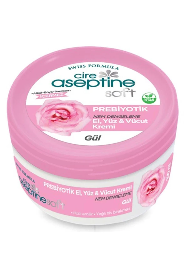 Cire Aseptine Soft Gül Prebiyotik Nemlendirici Krem 200 ml ürün görseli 1