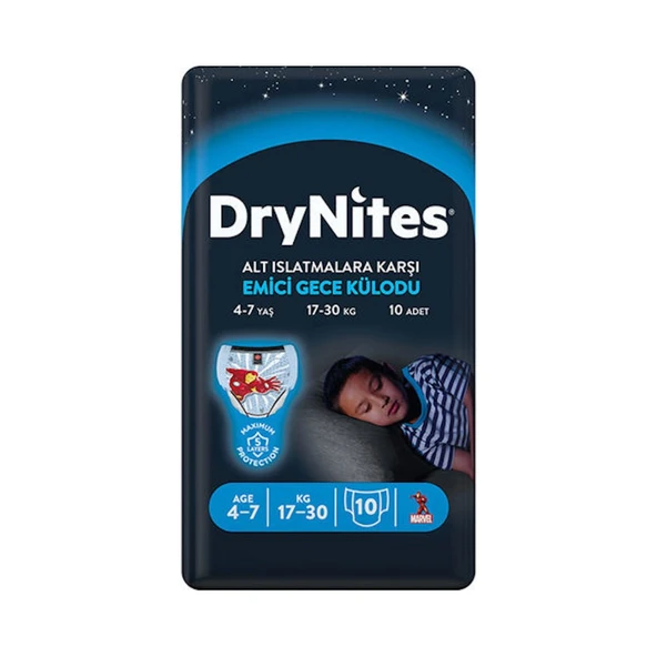 DryNites Erkek 4-7 Yaş 10'lu Emici Gece Külodu ürün görseli 1