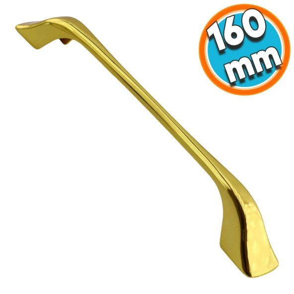 Mobilya Mutfak Dolabı Çekmece Dolap Kapak Kulpu Kulbu 160 mm Gold Metal Kulp ürün görseli 1