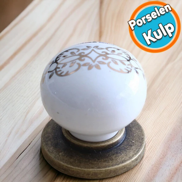Porselen Kulp Düğme Mobilya Mutfak Dolabı Çekmece Dolap Kulpları Kapak Kulpu Kulbu Antik Sarı ürün görseli 1