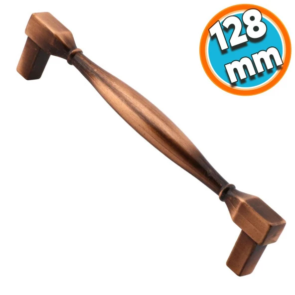 Mobilya Kulp Mutfak Dolabı Çekmece Dolap Kulpları Kapak Kulpu Kulbu Antik Bakır 128 mm Metal ürün görseli 1