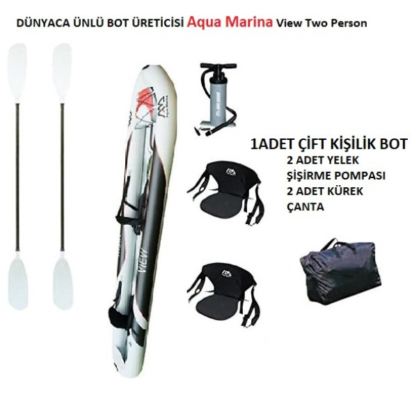 Aqua Marina Unisex Kayak View Çift Kişilik Çok Renkli Standart SU BOT ürün görseli 1