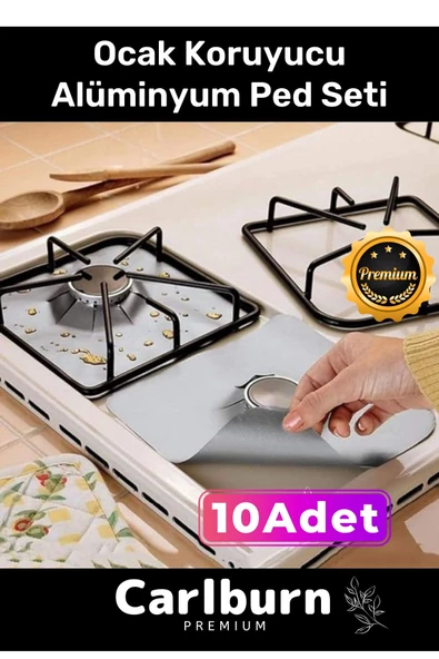 Premium Seri Yağ Kir Koruyucu İz Bırakmaz Kolay Temizlenir Ocak Koruyucu Alüminyum Ped Seti 10 Adet ürün görseli 1