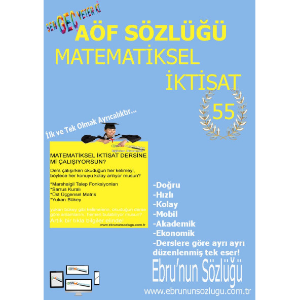 AÖF İİBF Ebrunun Sözlüğü Matematiksel İktisat E- Sözlük ürün görseli 1