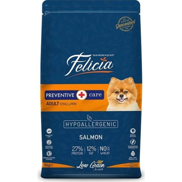 Felicia HypoAllergenic Somonlu Küçük Irk Düşük Tahıllı Yetişkin Köpek Maması 3kg ürün görseli 1