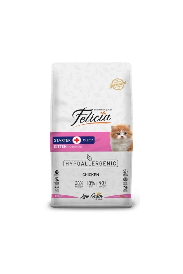 Felicia HypoAllergenic Tavuklu ve Hamsili Düşük Tahıllı Yavru Kedi Maması 12kg ürün görseli 1