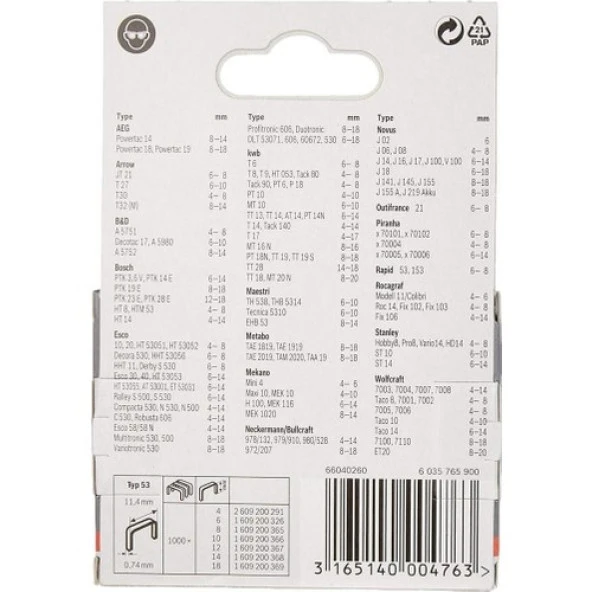 Bosch Zımba Teli TIP53 10mm 5000li 1609200366 - Resim 3
