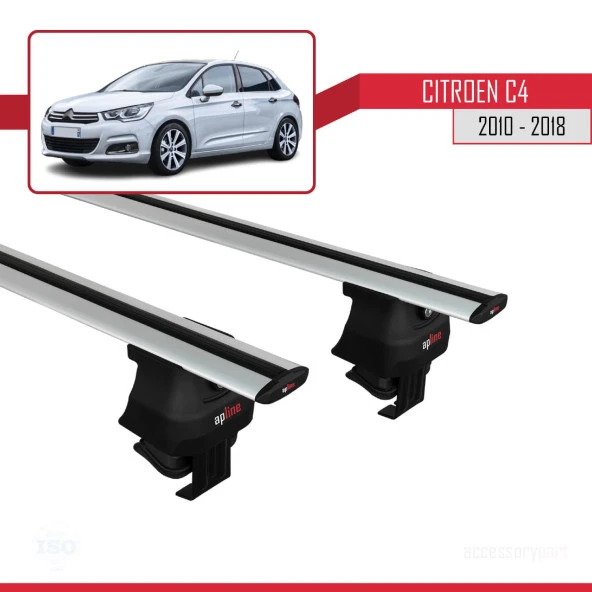 Citroen C4 2010-2018 Arası ile uyumlu ACE-4 Ara Atkı Tavan Barı GRİ ürün görseli 1