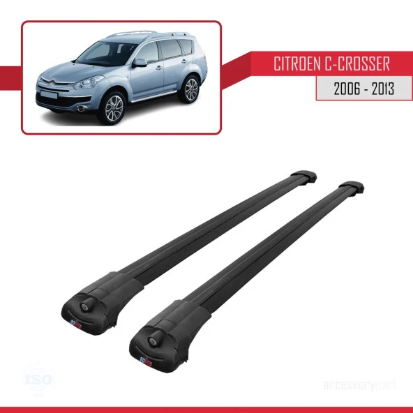 Citroen C-Crosser 2006-2013 Arası ile uyumlu ACE-1 Ara Atkı Tavan Barı SİYAH ürün görseli 1