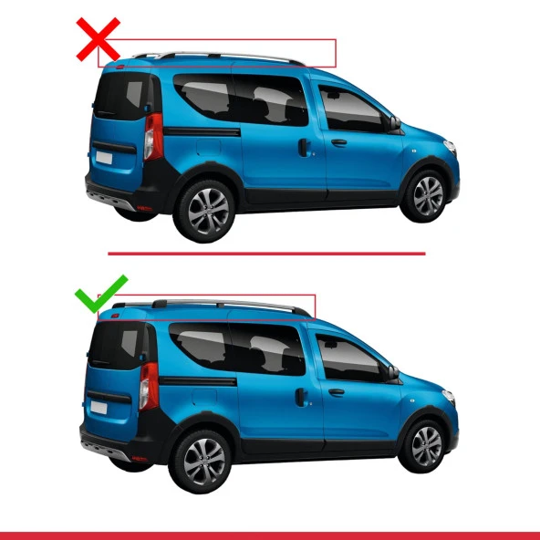 Dacia Dokker 2012 ve Sonrası ile uyumlu FLY Model Ara Atkı Tavan Barı GRİ 3 ADET BAR ürün görseli 1