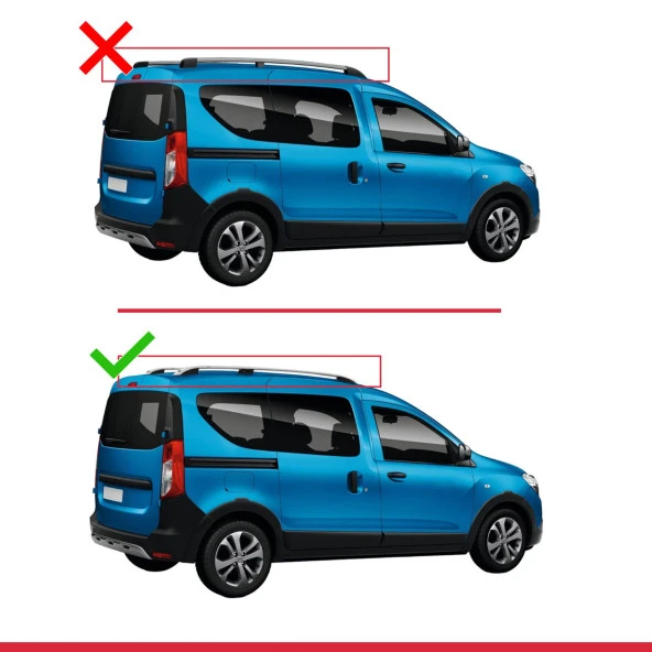 Dacia Dokker 2012 ve Sonrası ile Uyumlu FLY Model Ara Atkı Tavan Barı SİYAH ürün görseli 1