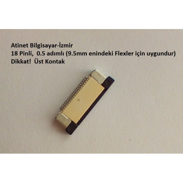 18 Pin, 0.5 Adımlı Üst kontak flex Soketi. Flex Ffc Konnektörü 18-0.5-Üst ürün görseli 1