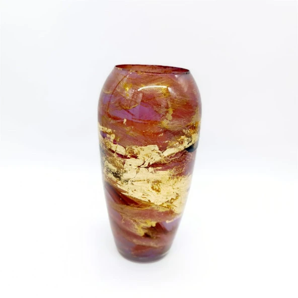 Crearthome İtalyan Pembe--Gold Dekoratif Küçük Vazo 14x26 cm Kermanhome1 ürün görseli 1