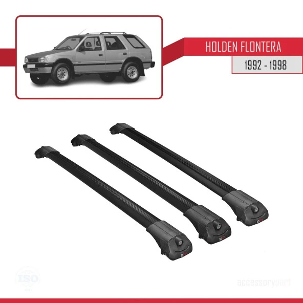 Holden Frontera 1992-1998 Arası ile uyumlu ACE-1 Ara Atkı Tavan Barı SİYAH 3 ADET BAR ürün görseli 1