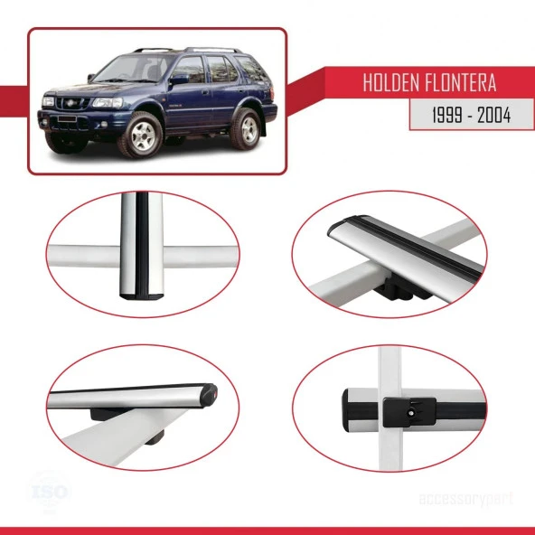 Holden Frontera 1999-2004 Arası ile uyumlu Basic Model Ara Atkı Tavan Barı GRİ 3 ADET ürün görseli 1