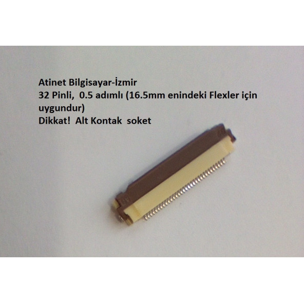 32 Pin 0.5 Adımlı Flex Soketi. Flex Ffc Konnektörü 32-0.5-Alt ürün görseli 1