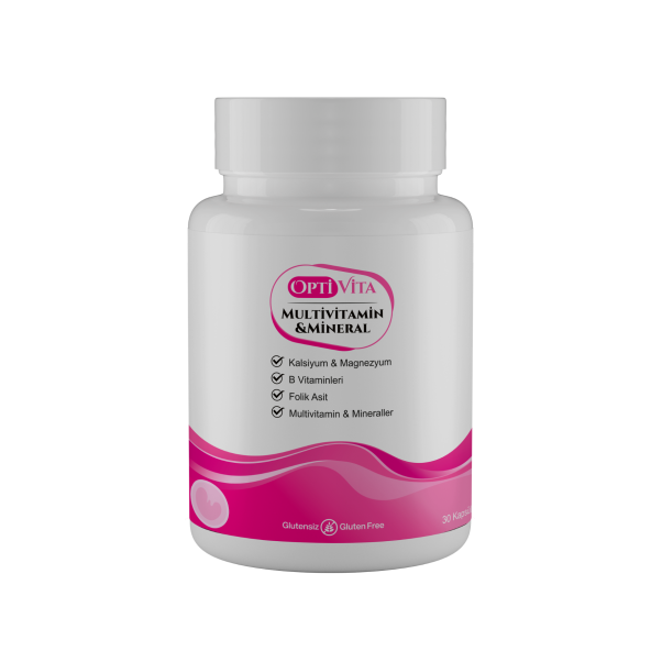 Optivita Multivitamin ve Mineral 30 Kapsül Folik Asit, B Vitaminleri, Kalsiyum ve Magnezyum Hamile Vitamin ürün görseli 1