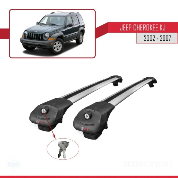 Jeep Cherokee (KJ) 2002-2007 Arası ile uyumlu ACE-1 Ara Atkı Tavan Barı GRİ ürün görseli 1
