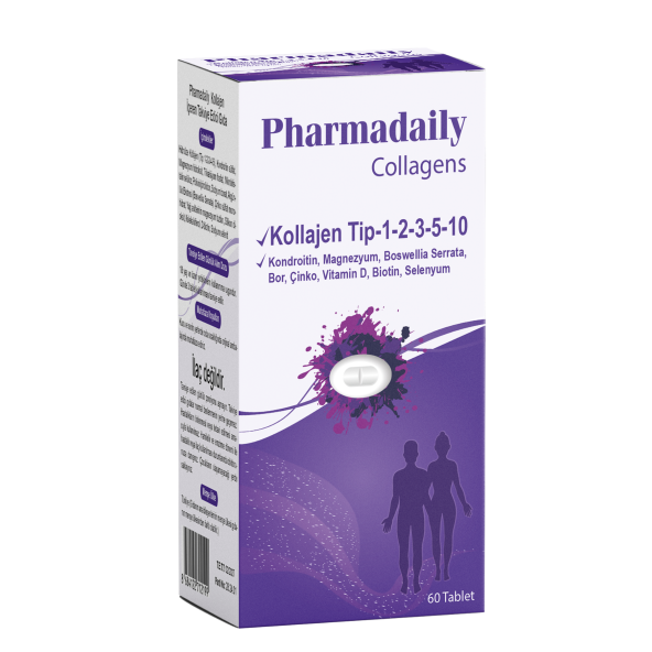 Pharmadaily Collagens 60 Tablet 5 Tip Kolajen, Kondroitin, Boswellia Serrata, Çinko, Vitamin D, Biotin, Selenyum ürün görseli 1