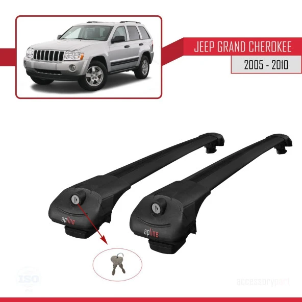 Jeep Grand Cherokee 2005-2010 Arası ile uyumlu ACE-1 Ara Atkı Tavan Barı SİYAH ürün görseli 1