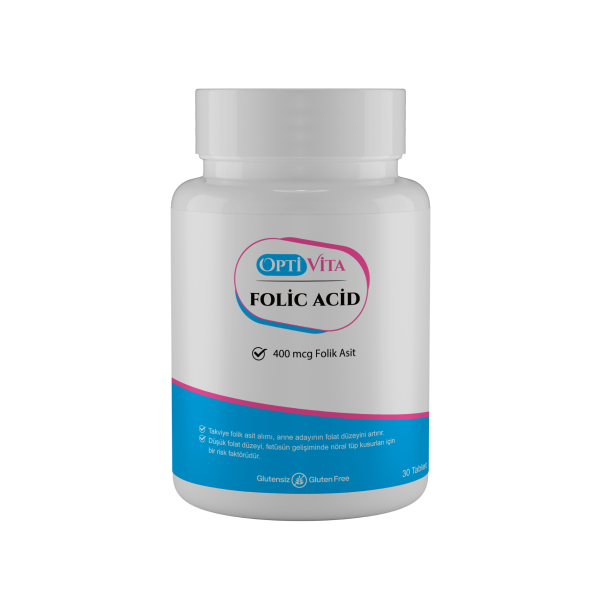 Optivita Folic Acid 400 mcg 30 Tablet Folik Asit ürün görseli 1