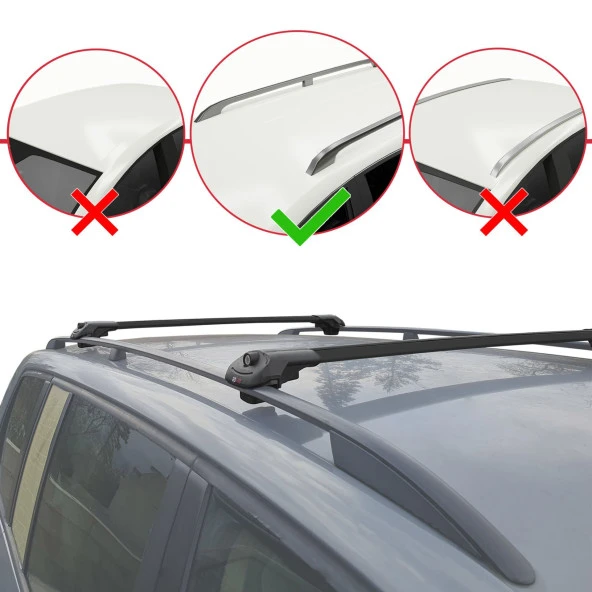 Land Rover Range Rover Sport (L320) 2005-2013 Arası ile uyumlu ACE-1 Ara Atkı Tavan Barı SİYAH ürün görseli 1