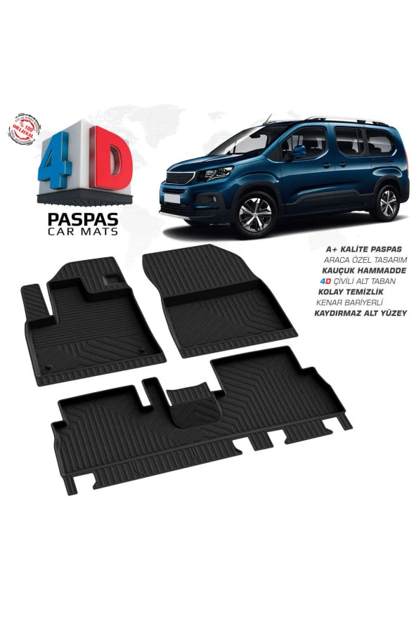 Peugeot Rifter 4D Havuzlu Paspas 2019 Üzeri A+Kalite ürün görseli 1