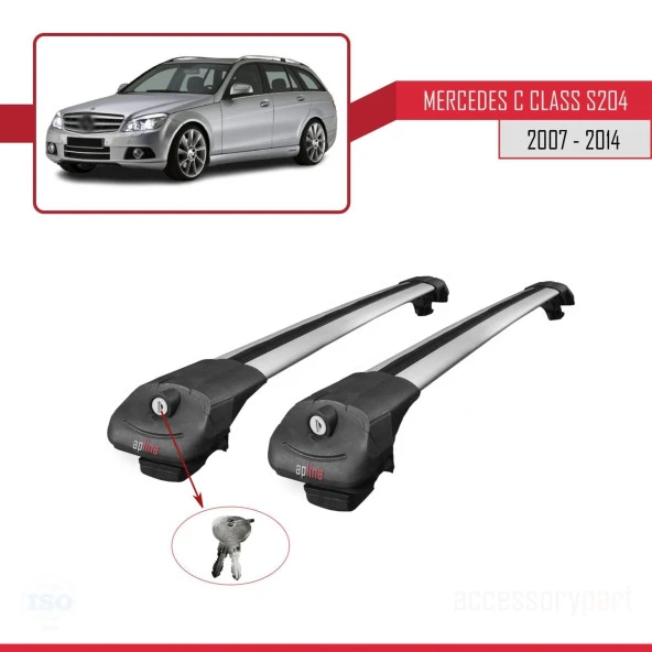 Mercedes C Class (S204) 2007-2014 Arası ile uyumlu ACE-1 Ara Atkı Tavan Barı GRİ ürün görseli 1