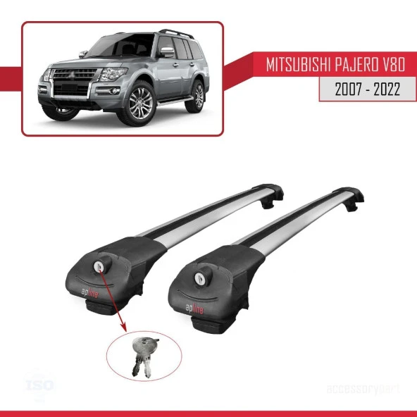 Mitsubishi Pajero (V80) 2007-2022 Arası ile uyumlu ACE-1 Ara Atkı Tavan Barı GRİ ürün görseli 1