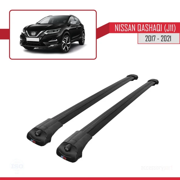 Nissan Qashqai 2017-2021 Arası ile uyumlu ACE-1 Ara Atkı Tavan Barı SİYAH ürün görseli 1