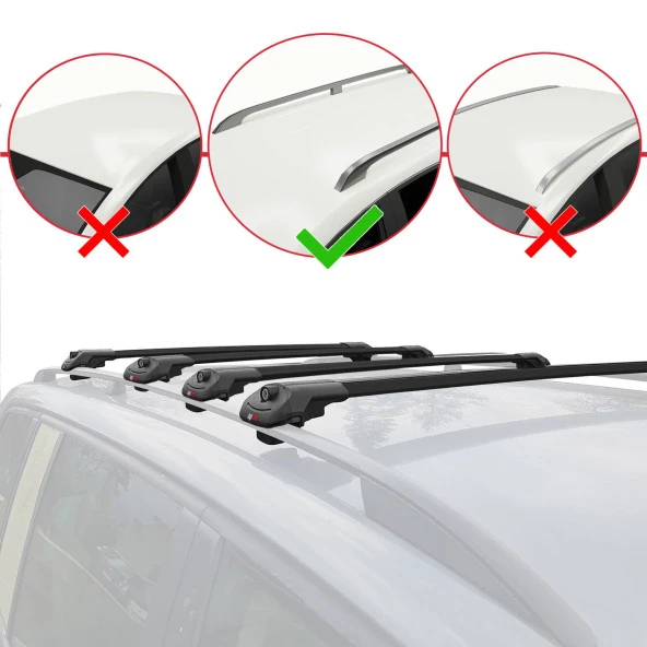 Opel Combo (E) PANELVAN 2019-2022 Arası ile uyumlu ACE-1 Ara Atkı Tavan Barı SİYAH 4 ADET BAR ürün görseli 1