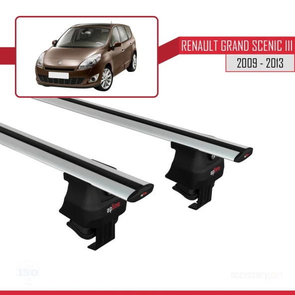 Renault Grand Scenic III  2009-2013 Arası ile uyumlu ACE-4 Ara Atkı Tavan Barı GRİ ürün görseli 1