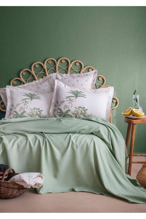 Apricitas Home Noble Adaçayı  Çift Kişilik pike set %100 pamuk ürün görseli 1