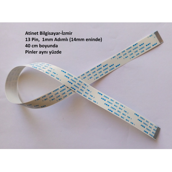Awm 20624 80C 60V Vw-1 Flex Kablo 13 Pin, 1mm adımlı, 40 santim 13-1-40A ürün görseli 1
